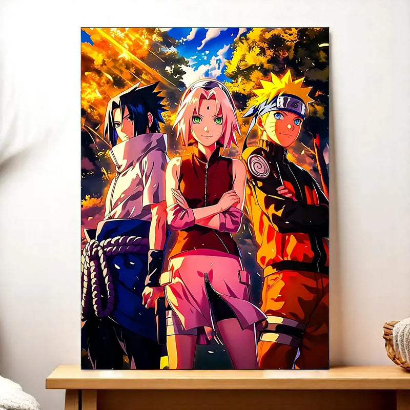 Tableau Naruto Equipe 7 illustré à la main en Anjou