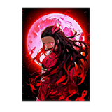 Poster Nezuko Demon Slayer illustré à la main en Anjou