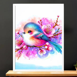 Cadre Blanc Oiseau Dessin
