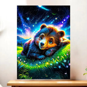 Affiche Ourson illustrée à la main en Anjou