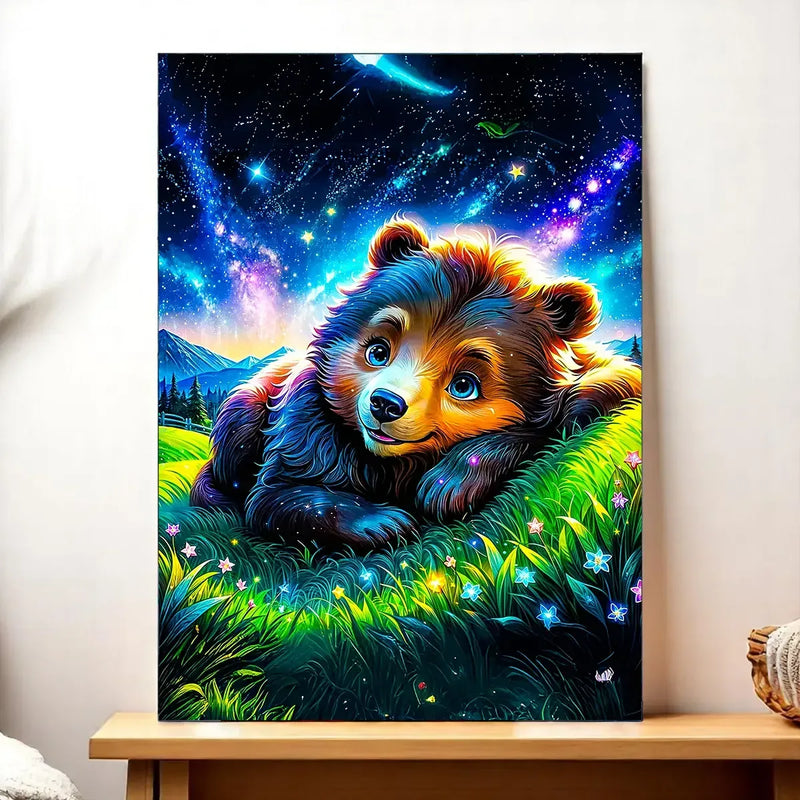 Tableau Ourson illustré à la main en Anjou