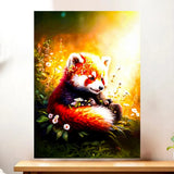 Affiche Panda Roux illustrée à la main en Anjou
