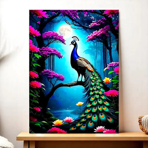 Tableau Paon illustré à la main en Anjou