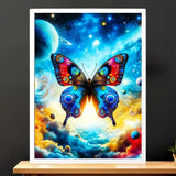 Cadre Blanc Papillon Univers illustré à la main en Anjou