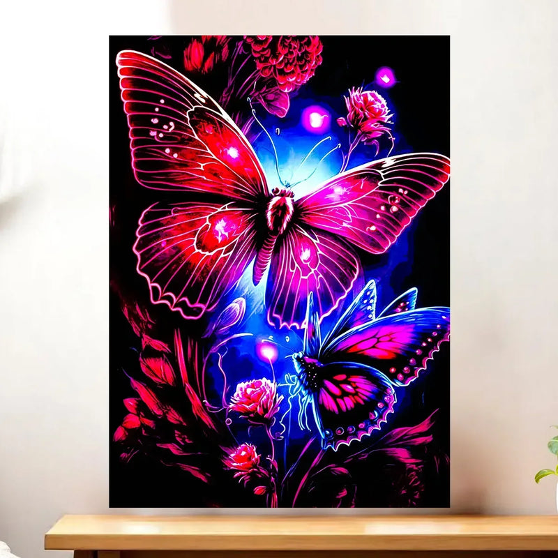 Affiche Papillon Violet illustrée à la main en Anjou