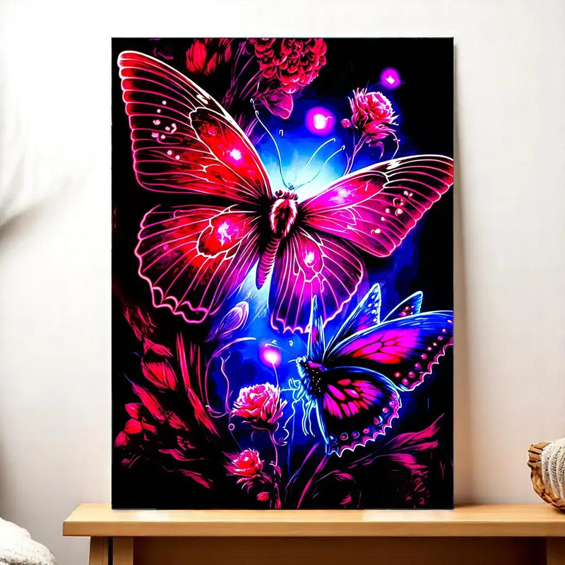 Tableau Papillon Violet illustré à la main en Anjou