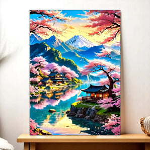 Tableau Cerisier Japonais illustré à la main en Anjou