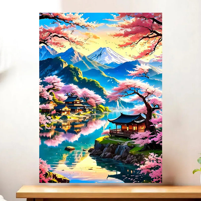Affiche Cerisier Japonais illustrée à la main en Anjou