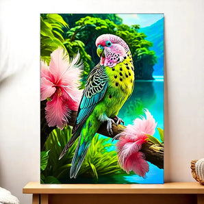 Tableau Perroquet illustré à la main en Anjou