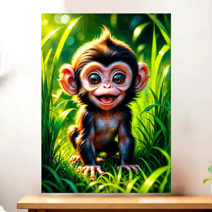 Affiche Singe illustrée à la main en Anjou