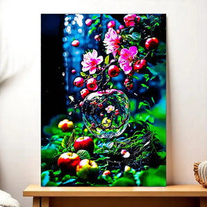 Tableau Pomme illustré à la main en Anjou