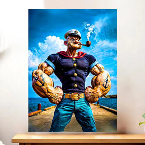 Affiche Popeye illustrée à la main en Anjou