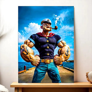 Tableau Popeye illustré à la main en Anjou