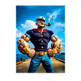 Poster Popeye illustré à la main en Anjou