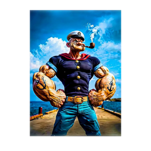 Poster Popeye illustré à la main en Anjou