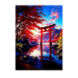 Poster Paysage Japonais illustré à la main en Anjou