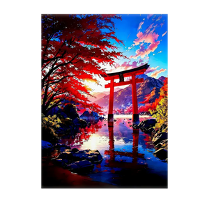 Poster Paysage Japonais illustré à la main en Anjou