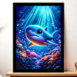 Cadre Noir Requin illustré à la main en Anjou