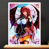 Cadre Blanc Rias Gremory High School DxD illustré à la main en Anjou