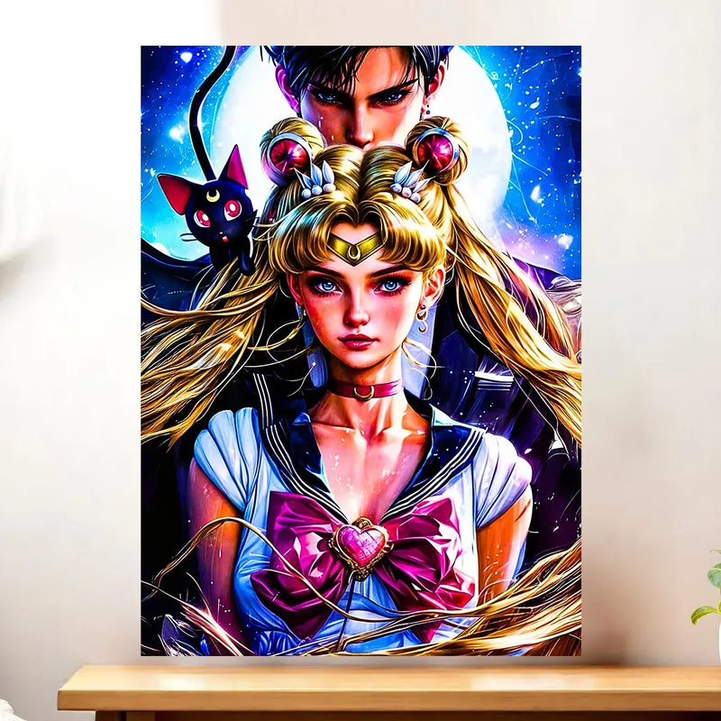 Affiche Sailor Moon illustrée à la main en Anjou