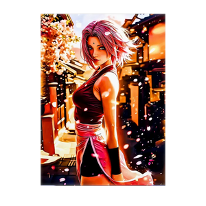 Poster Sakura Naruto illustré à la main en Anjou
