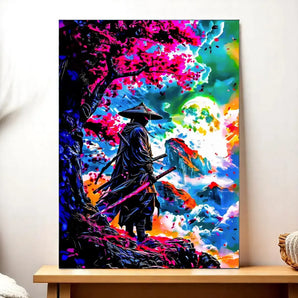 Tableau Samouraï illustré à la main en Anjou