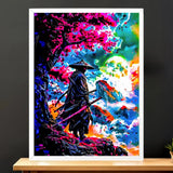 Affiche Samouraï illustrée à la main en Anjou