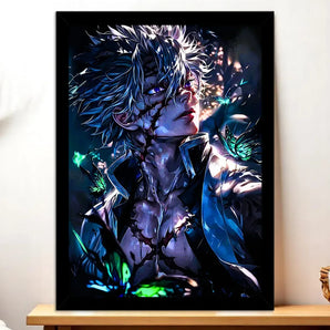 Cadre Sanemi Shinazugawa Demon Slayer illustré à la main en Anjou