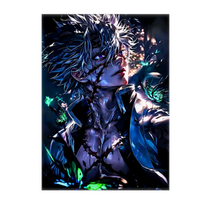 Affiche Sanemi Shinazugawa Demon Slayer illustrée à la main en Anjou