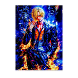 Poster Sanji One Piece illustré à la main en Anjou