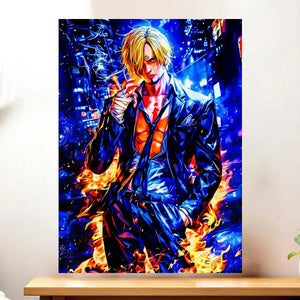Affiche Sanji One Piece illustrée à la main en Anjou