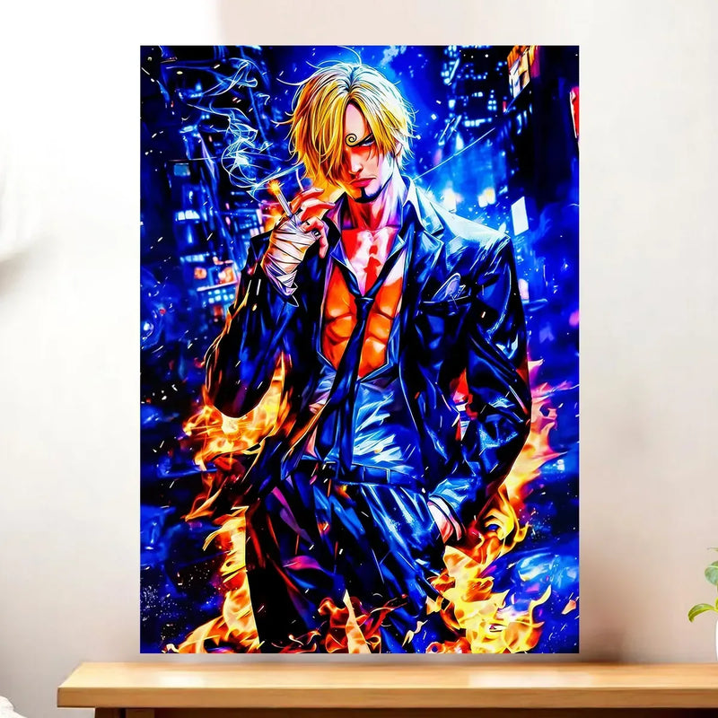 Affiche Sanji One Piece illustrée à la main en Anjou