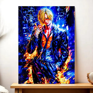 Tableau Sanji One Piece illustré à la main en Anjou