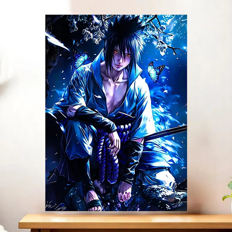 Affiche Sasuke Naruto illustrée à la main en Anjou