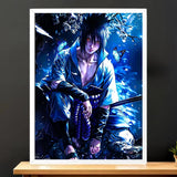 Cadre Blanc Sasuke Naruto illustré à la main en Anjou