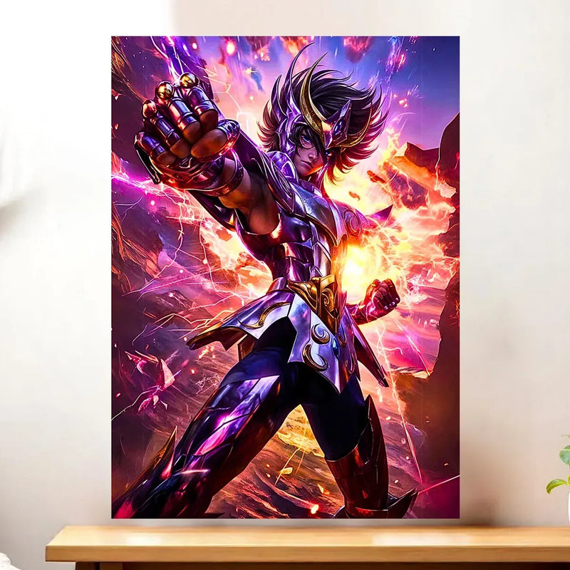 Affiche Seiya de Pégase Saint Seiya illustrée à la main en Anjou