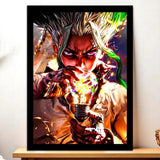 Cadre Noir Senku Dr Stone illustré à la main en Anjou