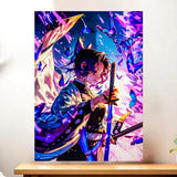 Affiche Shinobu Kocho Demon Slayer illustrée à la main en Anjou