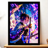 Cadre Noir Shinobu Kocho Demon Slayer illustré à la main en Anjou