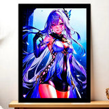 Cadre Noir Skirk Genshin Impact illustré à la main en Anjou