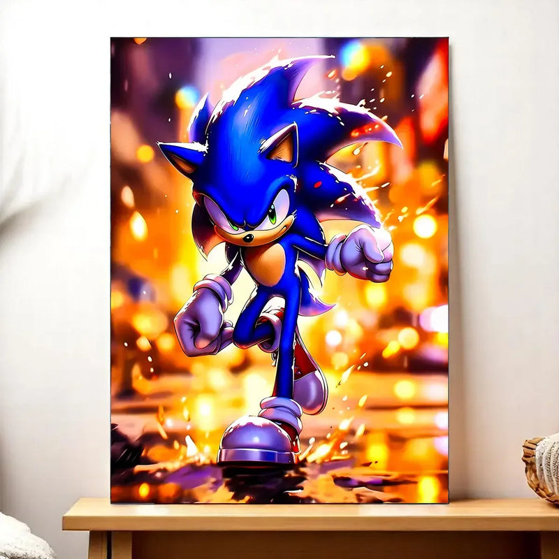 Tableau Sonic the Hedgehog illustré à la main en Anjou