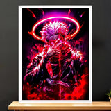 Cadre Blanc Sukuna Jujutsu Kaisen illustré à la main en Anjou