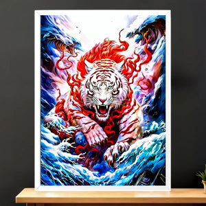 Cadre Blanc Tigre Blanc illustré à la main en Anjou