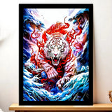 Cadre Noir Tigre Blanc illustré à la main en Anjou