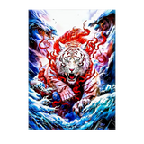 Poster Tigre Blanc illustré à la main en Anjou