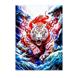 Poster Tigre Blanc illustré à la main en Anjou