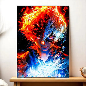 Tableau Shoto Todoroki illustré à la main en Anjou