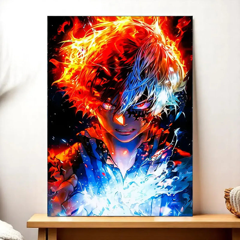 Tableau Shoto Todoroki illustré à la main en Anjou