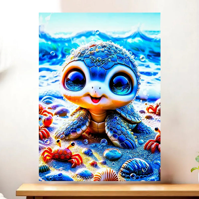 Affiche Tortue illustrée à la main en Anjou