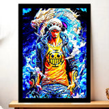 Cadre Noir Trafalgar Law One Piece illustré à la main en Anjou